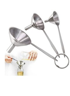 Buy Funnels for Filling Bottles Stainless Steel Kitchen Funnel Set for Transferring Essential Oils Fluid Spice Dry Ingredients Powder, Durable and Dishwash Safe for Essential Oil, Flask, Liquid in UAE