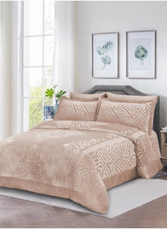 Buy Velvet Comforter Sets, 7 Pcs King Size, Fits 200 x 200 cm Double Size Bed, With Removable Filling, Soft, Warm in Saudi Arabia