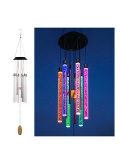 Buy Solar Wind Chimes for Outside 6 LED Tubes Color Changing Outdoor Clearance Unique Garden Decor Colorful Patio Waterproof Sunscreen Intelligent Optical Control Gifts for Her Him 3Inches Long in Saudi Arabia