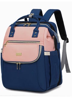 اشتري 137 Baby Bed Maternity Diaper Waterproof Multifunctional large capacity backpack bag with USB Charging output - Blue/Pink في مصر