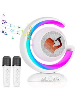 Buy MYK Mini Karaoke Machine for Kids Adults, Portable Karaoke Machine with 2 Wilreless Microphones in UAE
