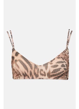 Buy Women Animal Print Bikini Top, Tan/Brown Combo in UAE