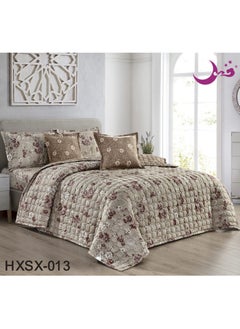 Buy Comforter set for two people 6piece bedspread, polyester 240 by 220cm in Saudi Arabia