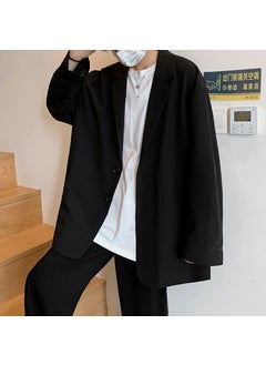 اشتري 1 x 5 pcs Chic Loose Mens Blazer Casual Korean Style Black في السعودية