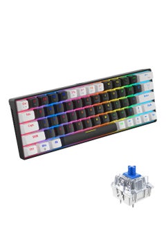 اشتري 60% Wired Mechanical Gaming Keyboard RGB Backlit Ultra-Compact Mini Keyboard Waterproof Mini Compact 63 Keys Keyboard for PC/Mac Gamer Typist Travel Easy to Carry on Business Trip في الامارات