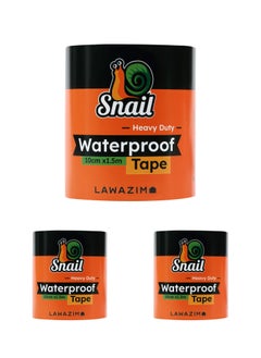 Buy Snail Heavy Duty Waterproof Tape Set of 3 -10cmx1.5m- Black - Strong Adhesion Tear-Resistant Utility Tape for Sealing PVC, Metal, Ceramic, Wood Surfaces - Indoor Outdoor DIY Professional UseV in Saudi Arabia