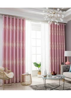 Buy Fabric Nation Blackout Curtains Silver Foil Print Thermal Insulated Room Darkening Curtains Grommet Curtains for Bedroom Living Room 100x250cm Baby Pink in UAE