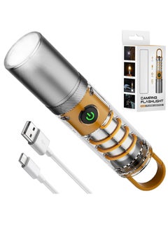 اشتري Flashlights High Lumens Rechargeable, Super Bright LED Flash Light, 6 Modes with USB-C Cable, IPX6 Waterproof, Handheld Powerful Flashlight for hunting, Camping, Emergencies في السعودية