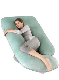 Buy Pregnancy Pillows, Full Body Pillow with Removable Velvet Cover, Maternity Pillow for Pregnant Women (Green) in Saudi Arabia