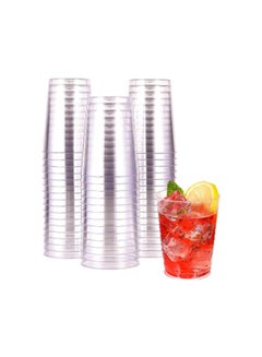 Buy uice Cup 10 Oz Without Lid Clear Strong Disposable - Ideal for iced coffee, smoothies, Bubble Boba tea, milkshakes, frozen cocktails, water, sodas, juices, snacks, dessert and more 25 Pieces in UAE