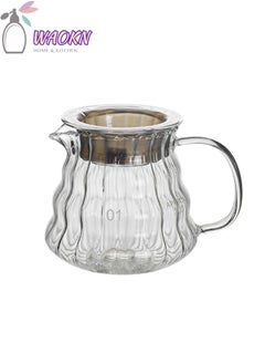 Buy Thickened Heat Resistant Glass, Glass Hand Coffee Pot, Cloud Pot Filter Cup Filter Sharing Pot Household Coffee Pot, Coffee Pitcher,Glass Coffee Pot with Top Down Pattern Hand Pour Coffee Sharing Pot in Saudi Arabia