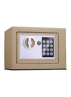 Buy Electronic Safe, Mini Cabinet Safe, Security Lock with Key and Code, Safe Storage of Cash, Jewelry, Suitable for Study/Hotel/Office (Rustic Gold) in Saudi Arabia