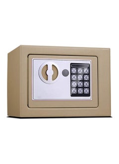 Buy Electronic Safe, Mini Cabinet Safe, Security Lock with Key and Code, Safe Storage of Cash, Jewelry, Suitable for Study/Hotel/Office (Rustic Gold) in Saudi Arabia