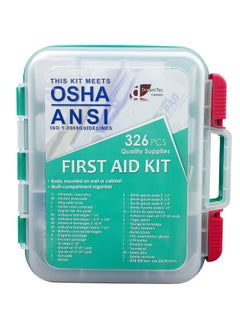 Buy 326 Pcs First Aid Kit | Size 33x30x9cm | Quality Medical Supplies | Wall or Cabinet Mountable | Multi-Compartment Organizer | Meets OSHA ANSI ISO 1-2009 Guidelines in UAE