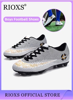 Buy Men's Soccer Shoes Professional Competition Football Boots Training Boy's Outdoor Non-Slip Sneakers For Kids Lightweight Teenagers Adults in UAE