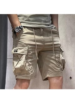 Buy Fashionable Japanese Loose Cargo Shorts for Men Khaki in UAE