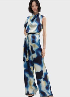 Buy Printed Tie Detail Jumpsuit in UAE