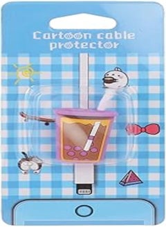 اشتري Generic Silicone Cable Protector With Cartoon Drink Design For Your Charging Cord - Multi Color في مصر