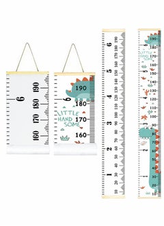 Buy Kids Baby Hanging Growth Chart, Hanging Ruler Wall Decor Ruler, Wood Frame Fabric Canvas Removable Height Measurement Ruler, for Kids, Toddlers, Babies 2 Pack (Dinosaurs, Basic Styles) in Saudi Arabia