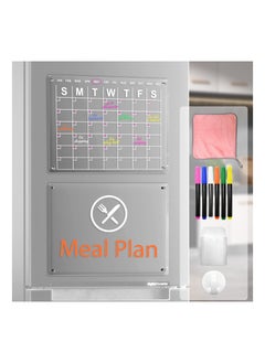 Buy Dry Erase Board Calendar Acrylic Magnetic Dry Erase Board Calendar For Fridge Reusable Clear Dry Erase Board Calendar For Fridge Acrylic Calendar Planner Board For Refrigerator (2 Piece) in UAE