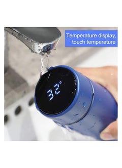 Buy Smart Vacuum Flask And Water Bottle For Hot And Cold Drinks Keeps Your Drink Cold For 24 And Hot For 8 Hours With LED Temperature Display Stainless Steel Water Bottle Camping Flask Blue in Saudi Arabia