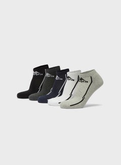 Buy 5 Pack Logo Print Ankle Socks in UAE