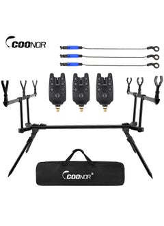 Buy Adjustable Retractable Carp Fishing Rod Stand Holder Fishing Pole Pod Stand with 3 Fishing Bite Alarms 3 Fishing Bait Swinger Fishing Tackle Set Fishing Accessories in UAE