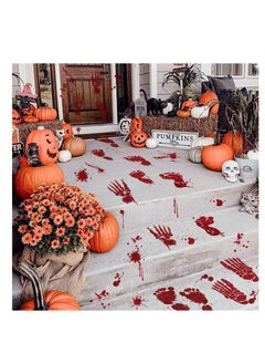 Buy Halloween Decorations Bloody Handprint and Footprint Stickers Bloody Halloween Party Supplies Scary Party Decoration Set (8 Sheets Bloody Stickers) in UAE