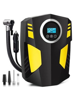 اشتري Car Tire Inflator with Digital Display, 4 Emergency LED Lights, Hidden Wire Trough Design, Suitable for Cars, Motorcycles, Swimming Rings في السعودية