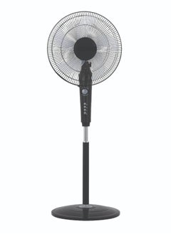 Buy 16 Inch Stainless Steel Stand Fan | Pedestal Floor Cooling Fan For Home And Outdoor Use | 5 Leaf 3 Speed Powerful Electric Tower Fan in UAE