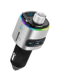 Buy Bluetooth Car FM Transmitter Multifunction Car Mp3 Player With 7 Color LED Backlit Bluetooth Car Adapter in Saudi Arabia