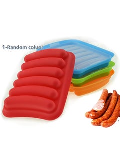 Buy Non-Stick Silicone Hot Dog Baking Mold - Made of 6 Silicone Cavities - Random Color in Egypt