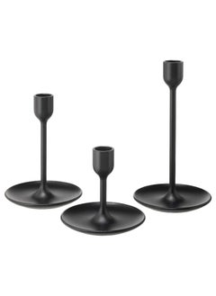 اشتري Candlestick, set of 3, black في السعودية