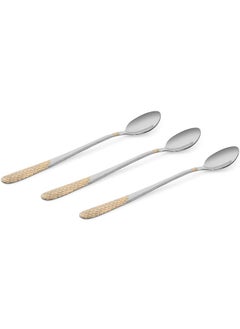 اشتري Harith 3-Piece Cocktail Spoon Set, Silver & Gold - 21 cm في الامارات