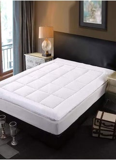 Buy Two Layers Single Size Super Microfiber Mattress Topper 14 cm With Rubber Frame white in Saudi Arabia