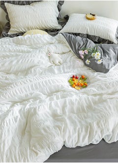 اشتري White Patterned King Bedding Set 220X240Cm في السعودية