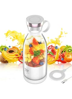 Buy Rechargeable mini juicer cup fruit blenders home travel use food mixer fruit smoothie blender mini food processor juicer 350ML in UAE