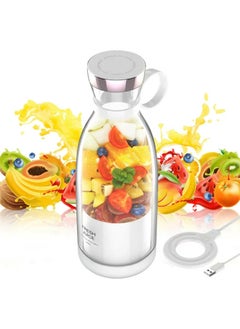 Buy Rechargeable mini juicer cup fruit blenders home travel use food mixer fruit smoothie blender mini food processor juicer 350ML in UAE