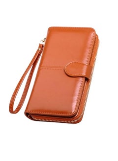 اشتري Women's Leather Wallet for everyday use- Women's Clutch with Zipper Coin Purse, Card Holder, and Certificate, Ladies Bracelet Hand Bag في الامارات