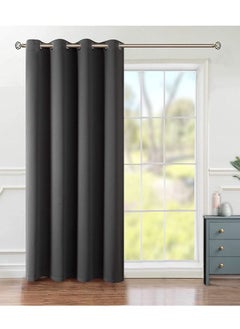 Buy Room Divider Curtain Grommet Thermal Insulated Blackout Curtains for Bedroom Living Room Grey 140x243cm in UAE