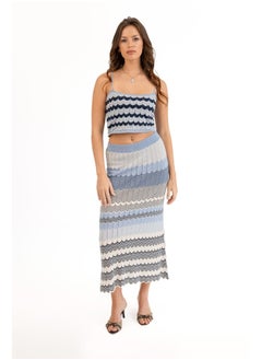 اشتري knitted striped skirt في مصر