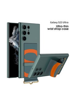 اشتري غطاء واقٍ مقاوم للصدمات مع سوار معصم لهاتف Galaxy S23 ، لون أخضر في السعودية