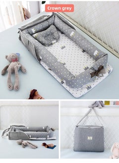 Buy Baby Travel Bed Portable Mobile Diaper Bag Newborn Multi-function With Toys Multipurpose Mummy Bag Grey in Saudi Arabia