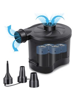 Buy Electric Air Pump Powered for Inflatables  Inflator Deflator with 3 Sizes Nozzles for Airbed Mattress Swimming Pool(4D Battery Not Included) in UAE