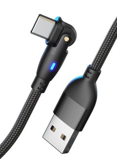 Buy 2m Type-C, micro USB, IOS data cable, 3A fast charging, nylon braided cable, 180° rotatable in Saudi Arabia