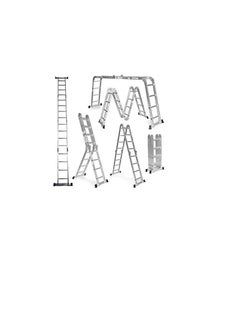 اشتري Robustline Multi Purpose Folding Step Ladder Platform Extendable Scaffold Ladder Aluminum 7 in 1 Extension Step Lightweight (4x4) في الامارات