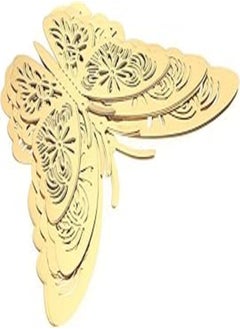 اشتري 12pcs/set Vivid 3D Butterfly Wall Stickers Removable Mural Stickers DIY Art Wall Decals Decor with Glue for Bedroom Wedding Party-Gold في مصر