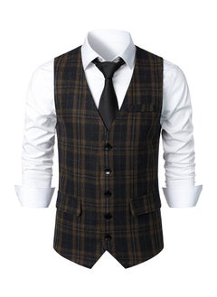 Buy New men's Retro V-Neck Fake Two Piece Vest in UAE