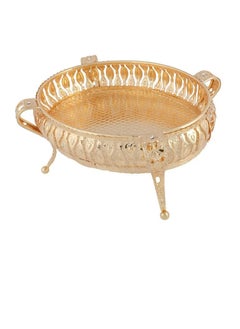 Buy Abraj Iron Oval Tray - 601G226M (Gold) in Saudi Arabia