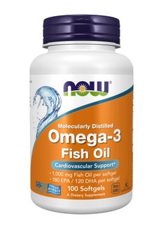 Buy Omega-3 Molecularly Distilled Fish Oil For Cardiovascular Support 100 Softgels in Saudi Arabia